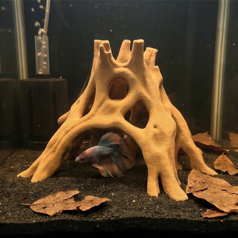 Planted Aquarium With Driftwood - Doğal Kök Mağara Balık Saklanma Yerleri