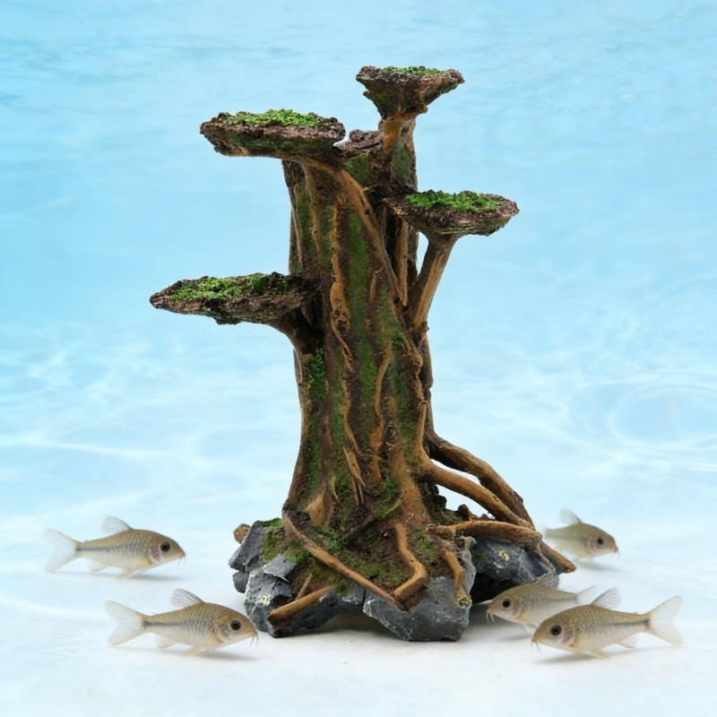 Planted Aquarium With Driftwood - Yapay Yosun Ağacı, Akvaryum Dekorasyonu, Reçine